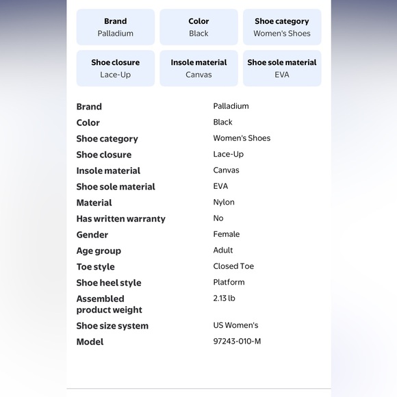 Palladium Womens Revolt Lo Tx Platform Sneakers Size 8.5 Color Black/Black - Picture 6 of 9